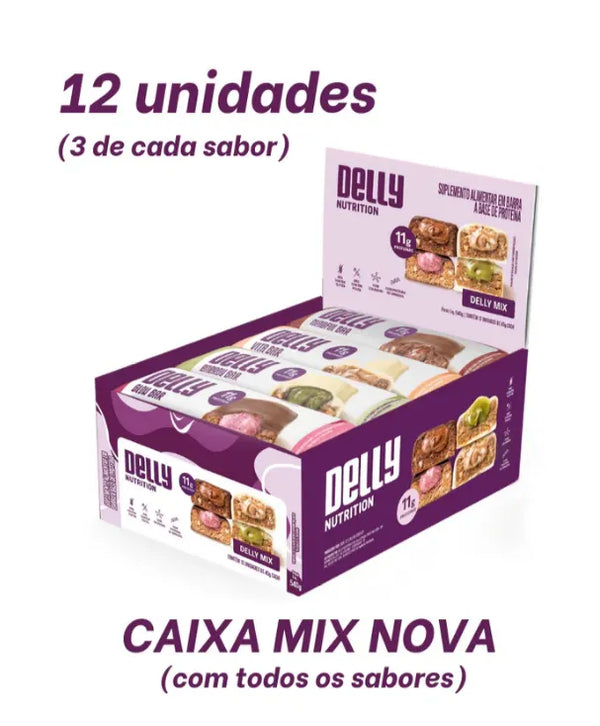 Delly Bar Mix –  Caixa mix de barra de proteína com os 4 sabores